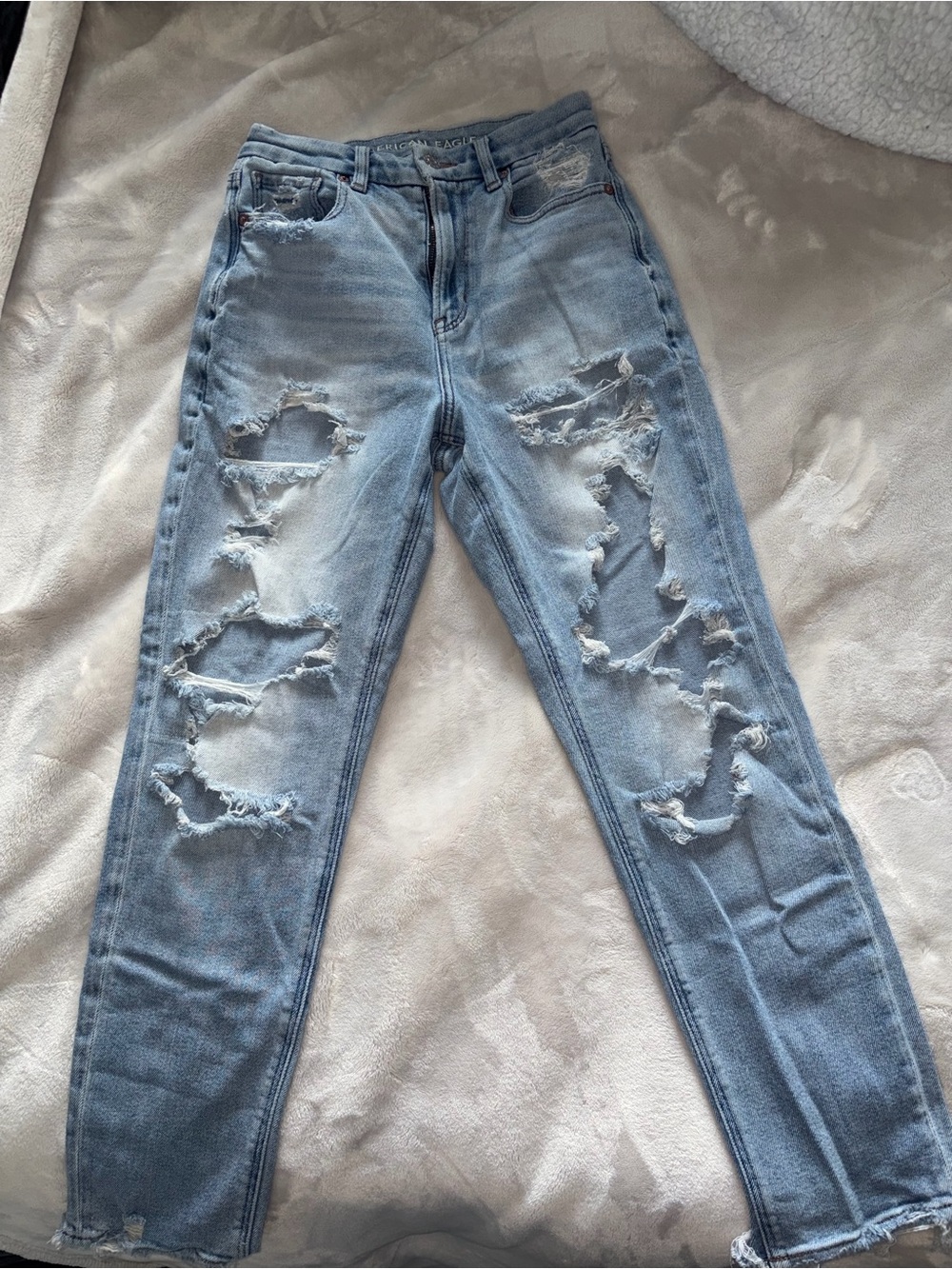 American Eagle Outfitters Light Blue Distressed Skinny Jeans